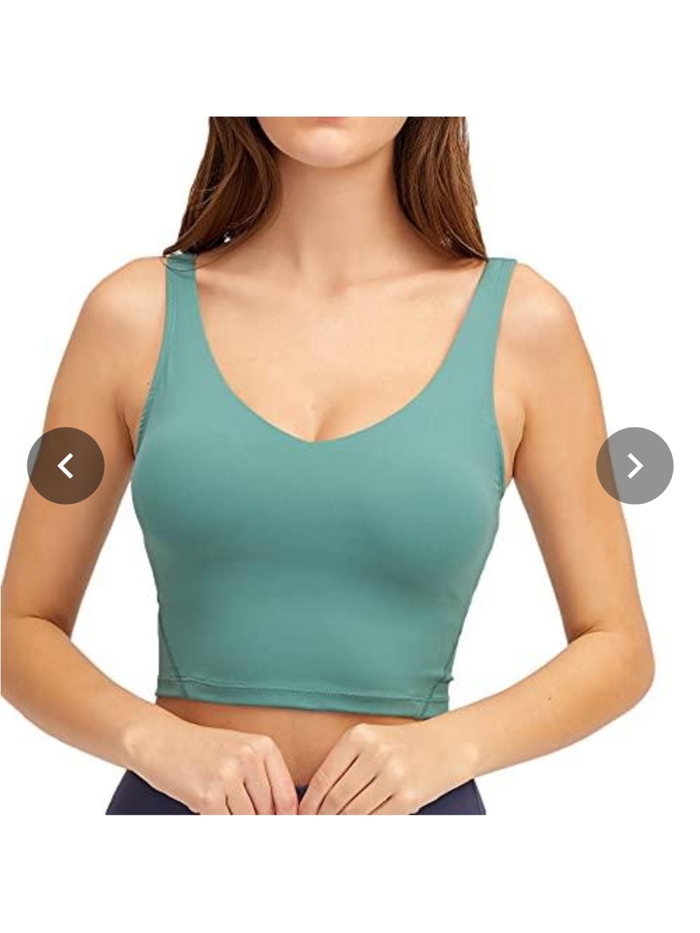 Teal V-Neck Seamless Sports Bra Crop Top